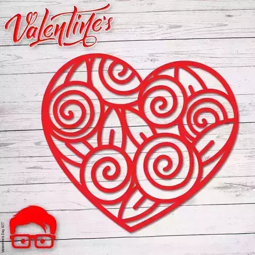 Valentines Day heart ornament gift for your loved one 3D print model