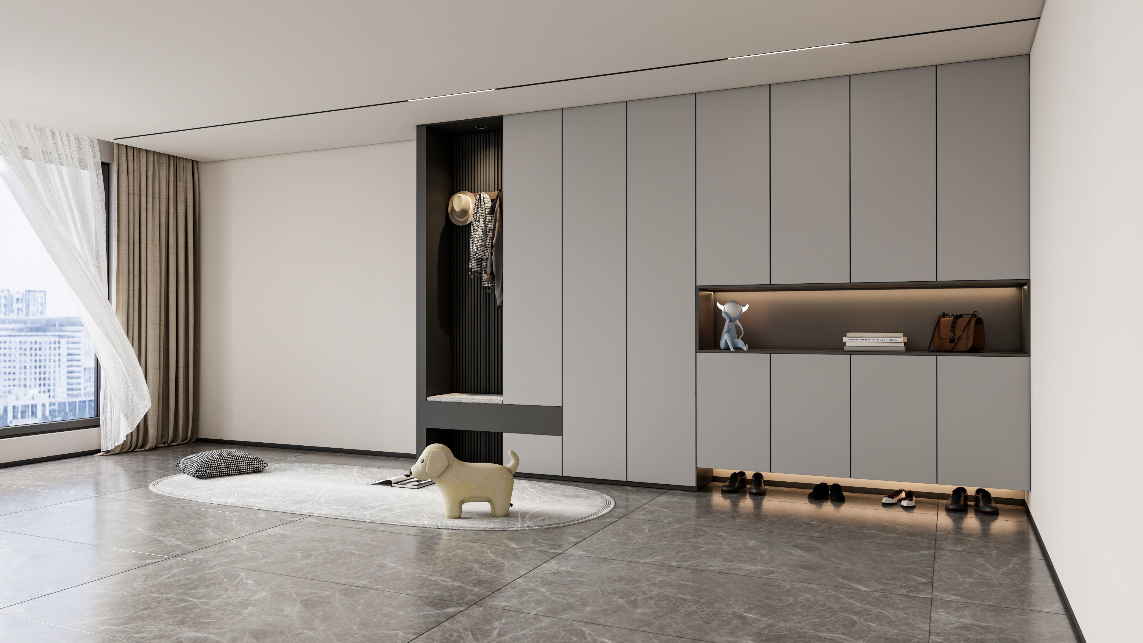 Entryway hallway entrance hall corridor  furniture 3 3D model_19