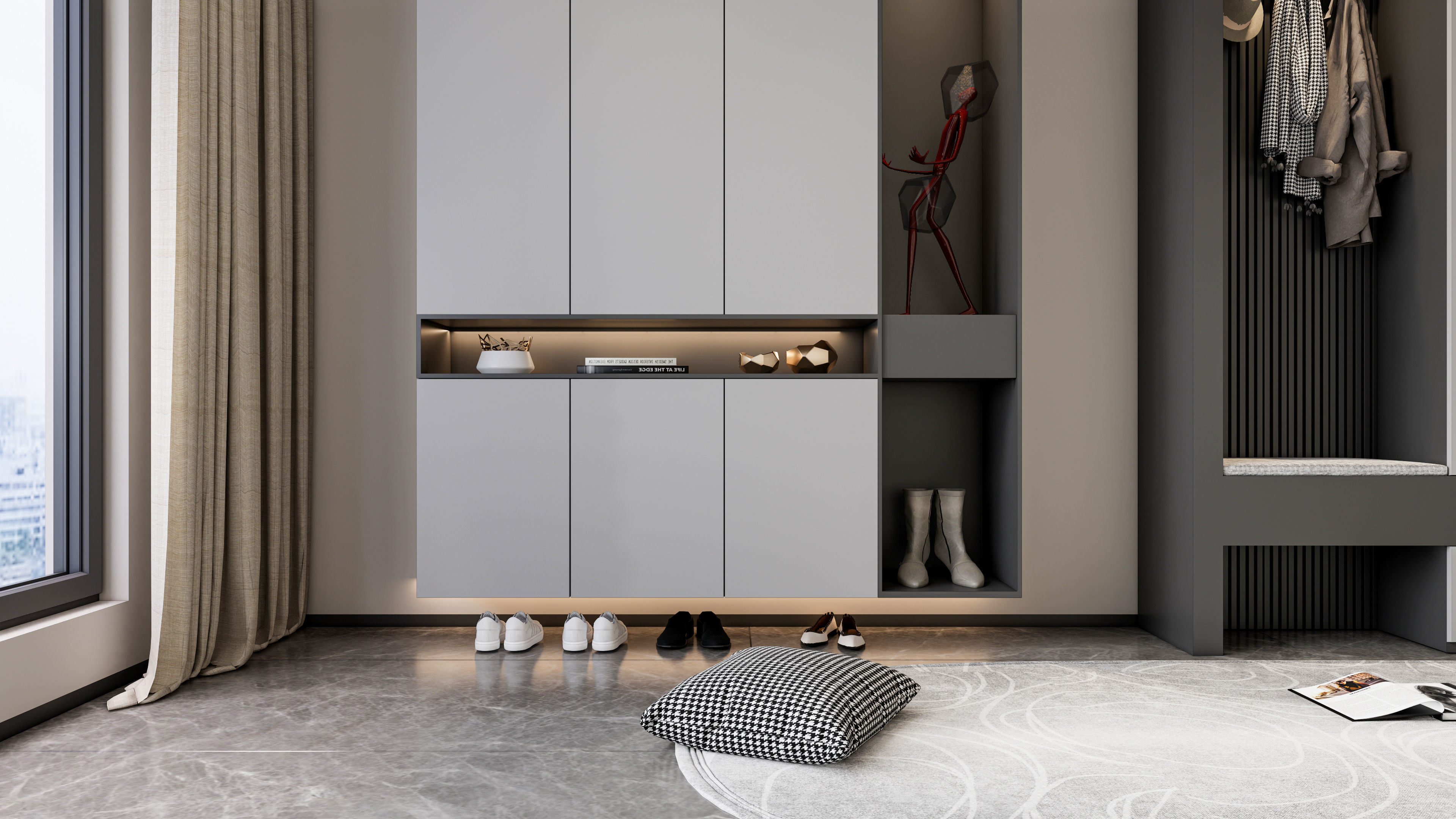 Entryway hallway entrance hall corridor  furniture 3 3D model_4