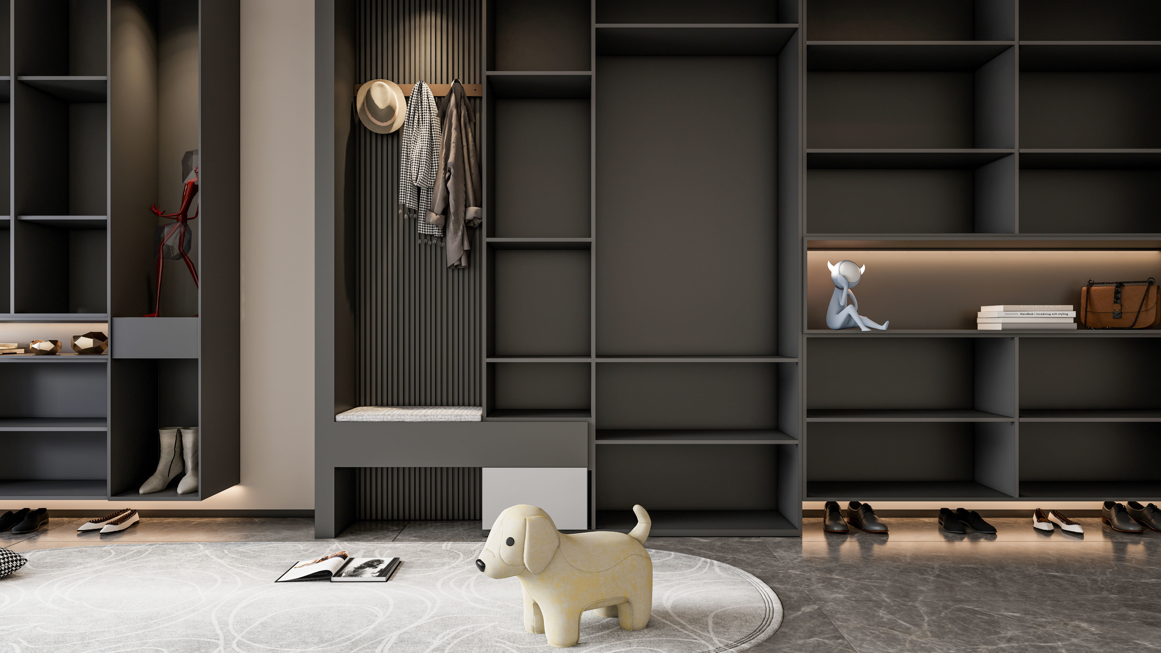 Entryway hallway entrance hall corridor  furniture 3 3D model_9