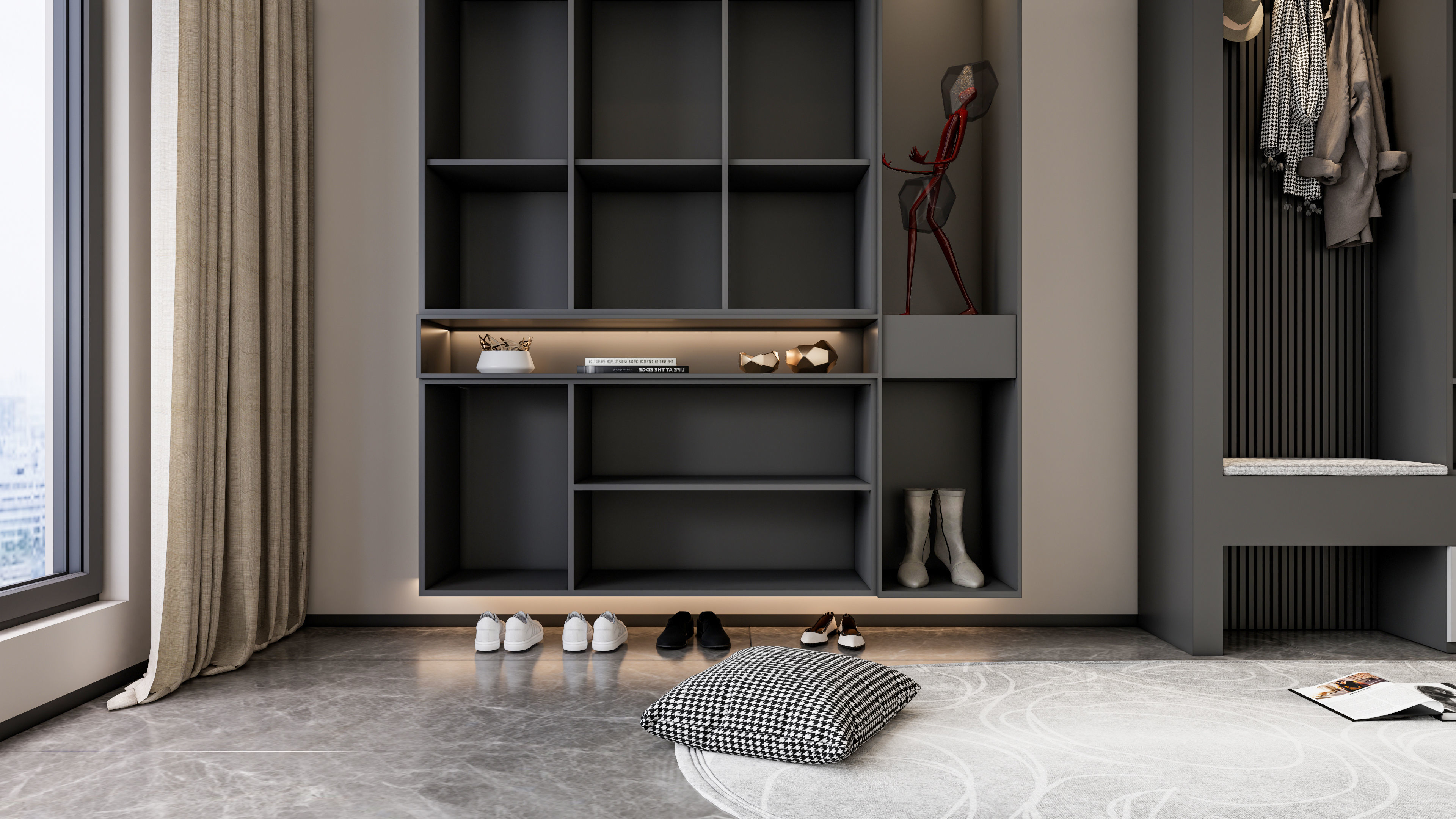 Entryway hallway entrance hall corridor  furniture 3 3D model_6