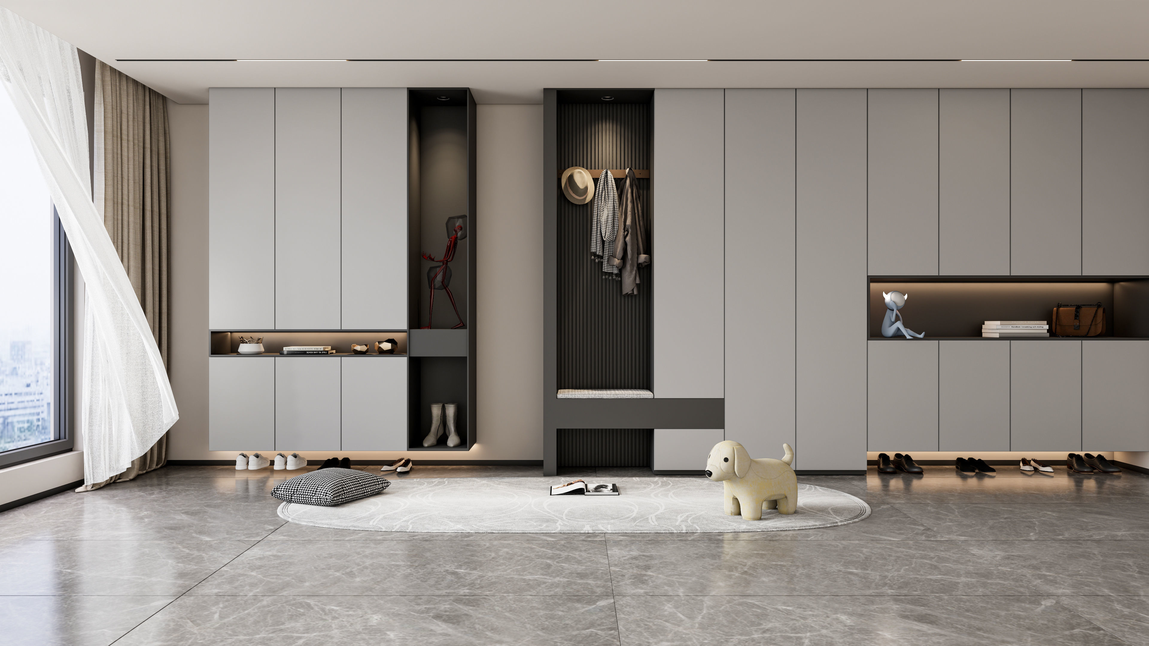 Entryway hallway entrance hall corridor  furniture 3 3D model_5