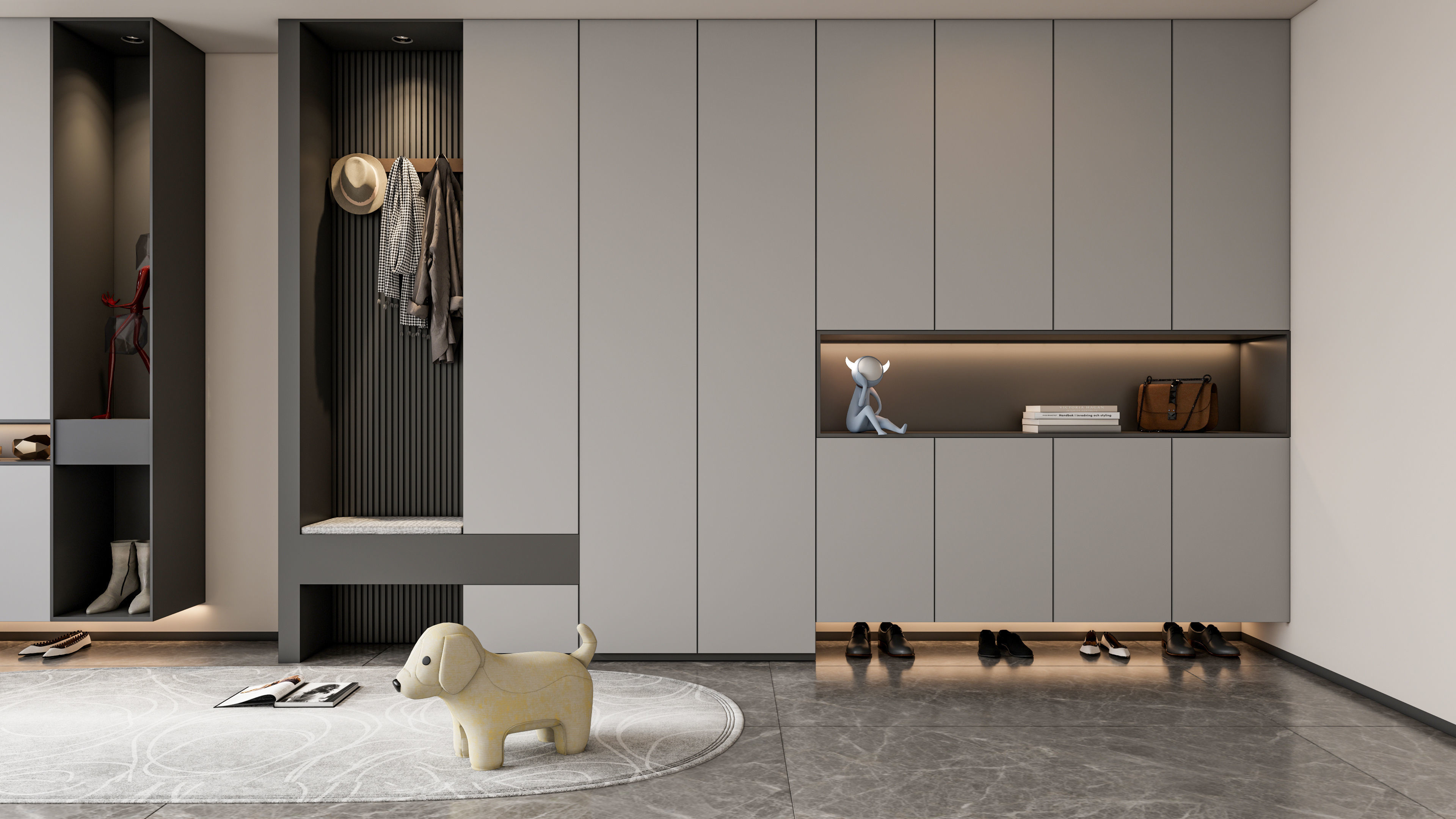 Entryway hallway entrance hall corridor  furniture 3 3D model_2