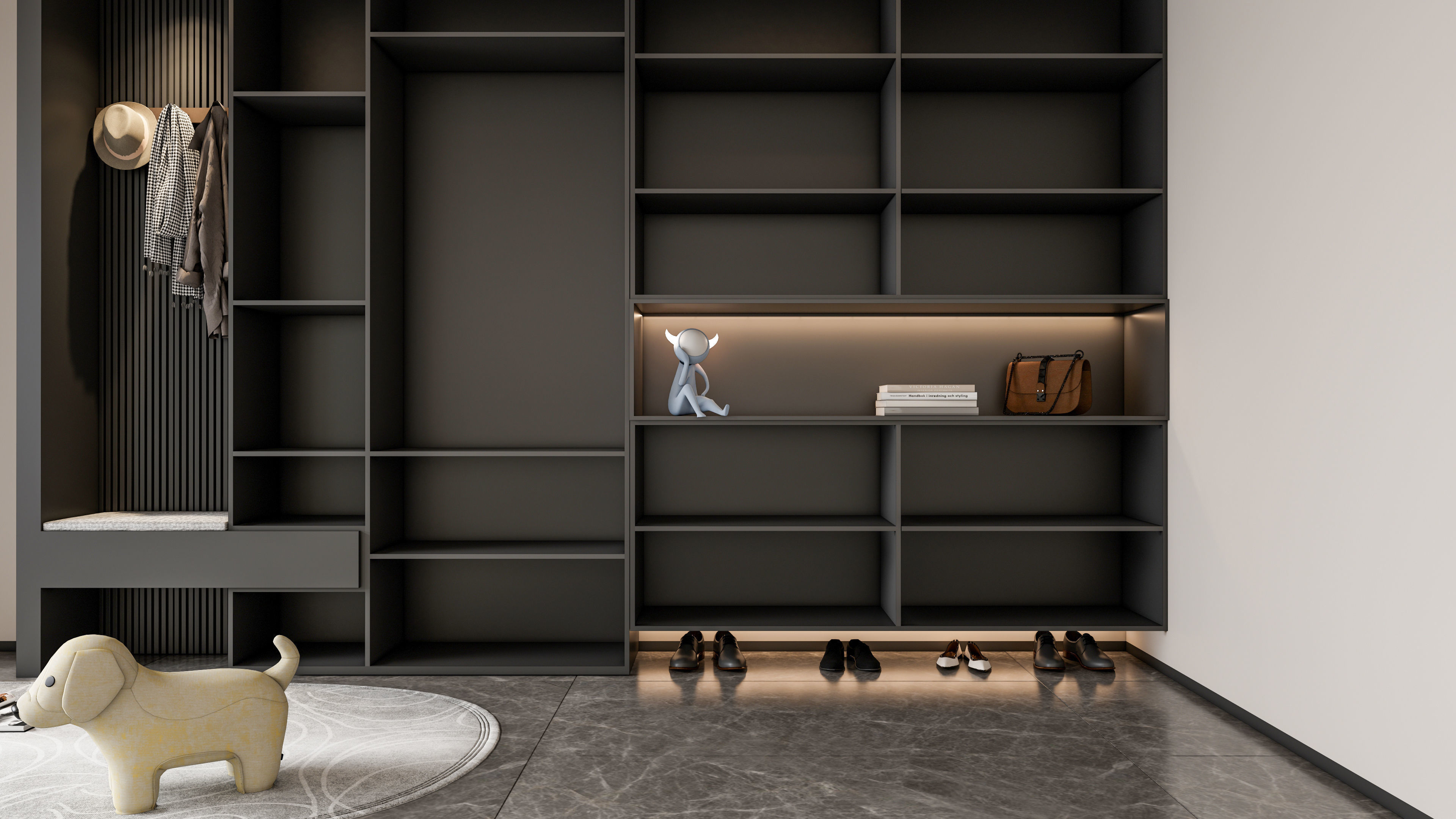 Entryway hallway entrance hall corridor  furniture 3 3D model_10