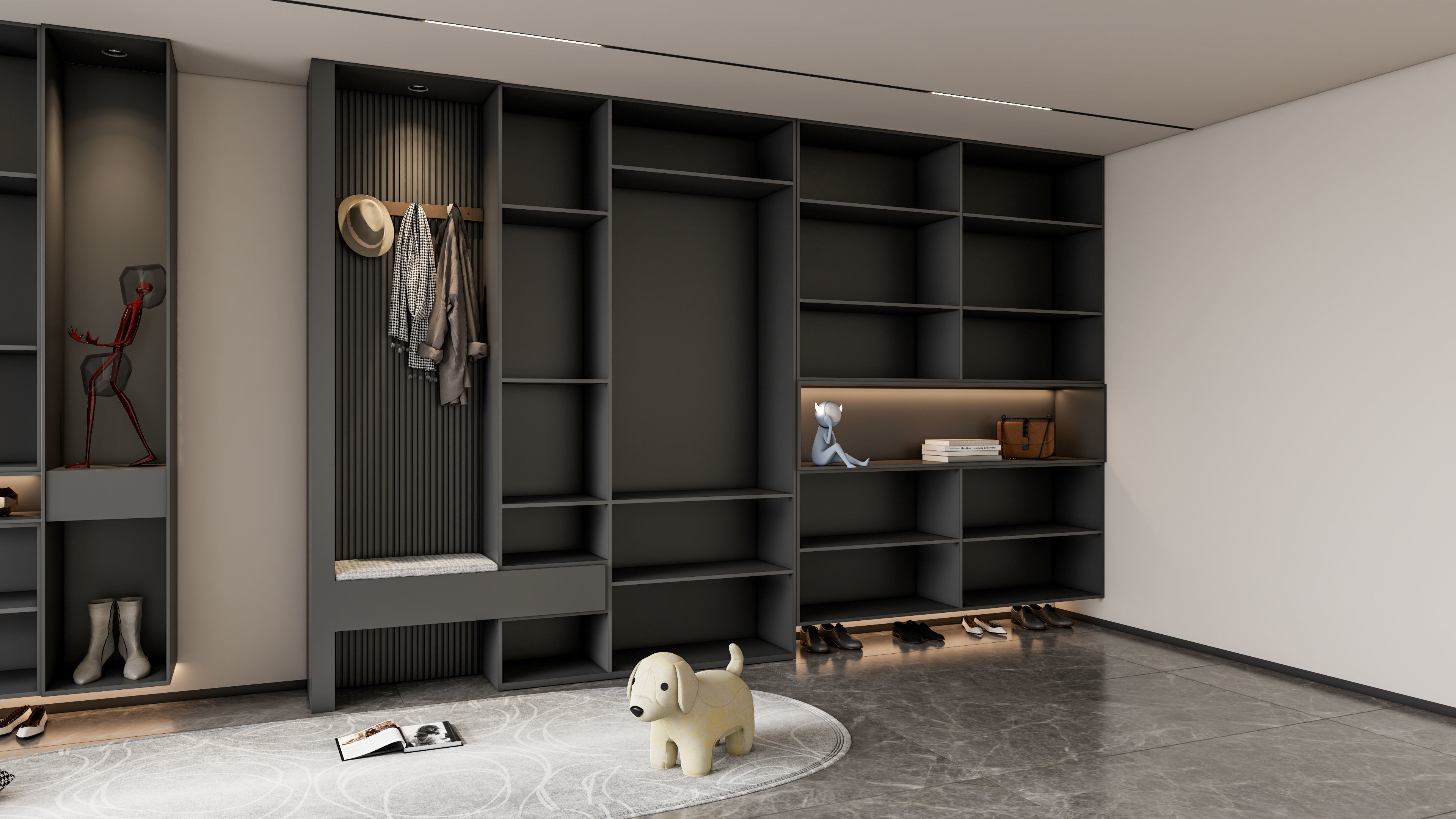 Entryway hallway entrance hall corridor  furniture 3 3D model_12