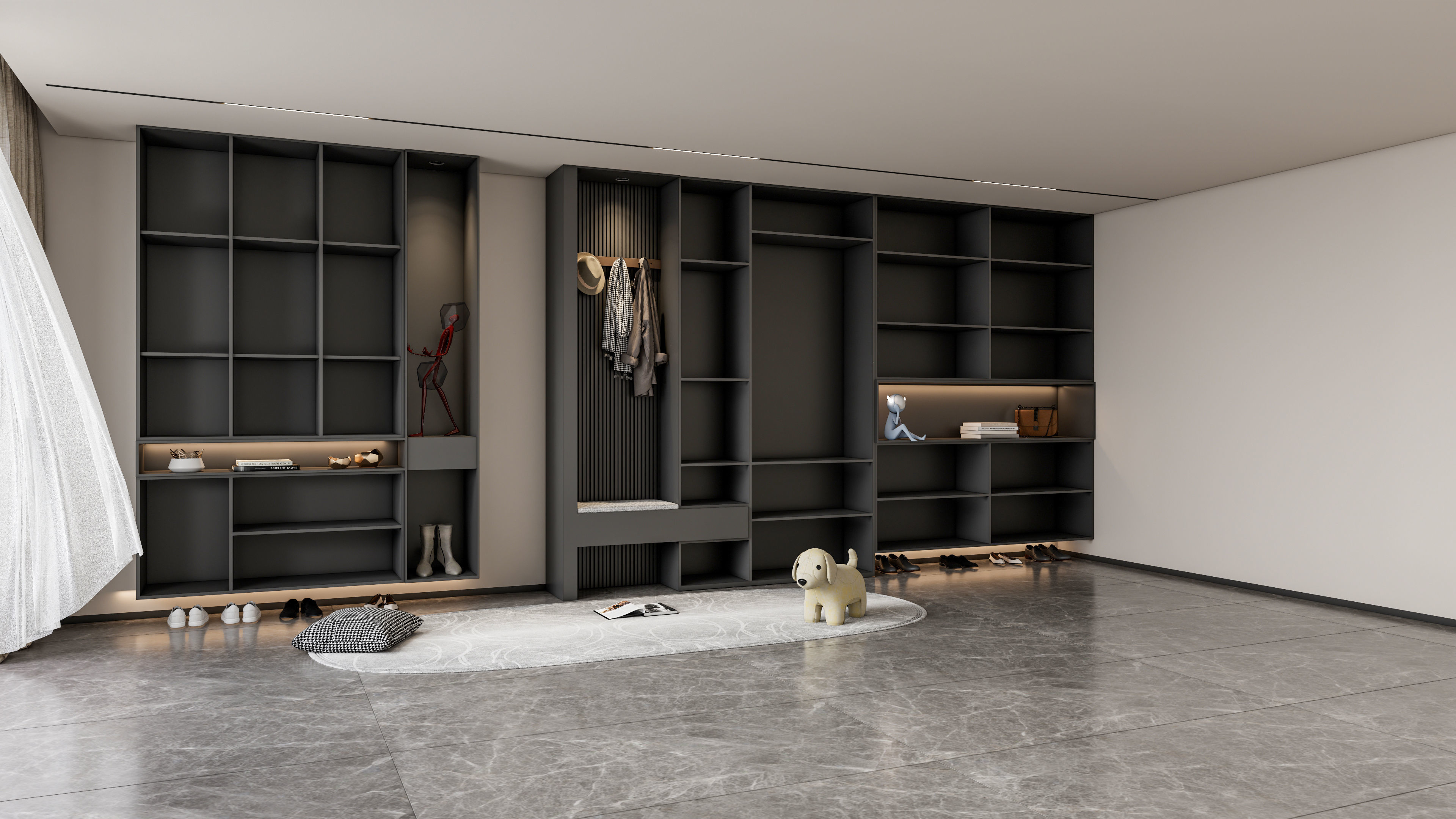 Entryway hallway entrance hall corridor  furniture 3 3D model_11