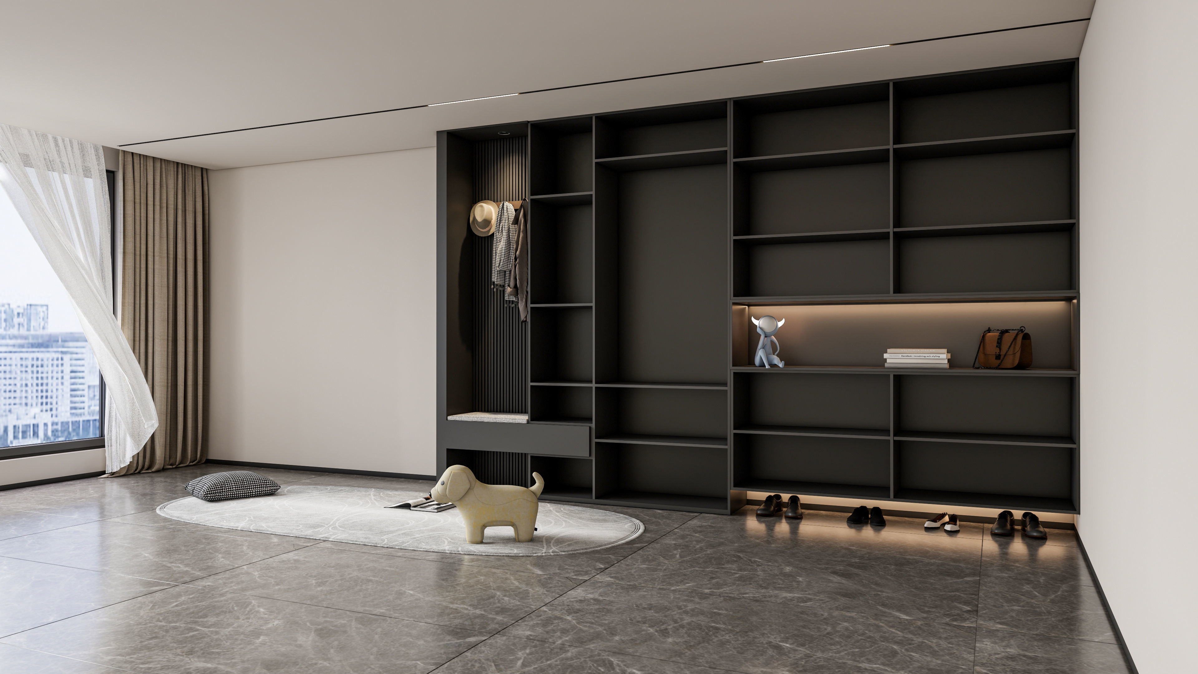 Entryway hallway entrance hall corridor  furniture 3 3D model_18