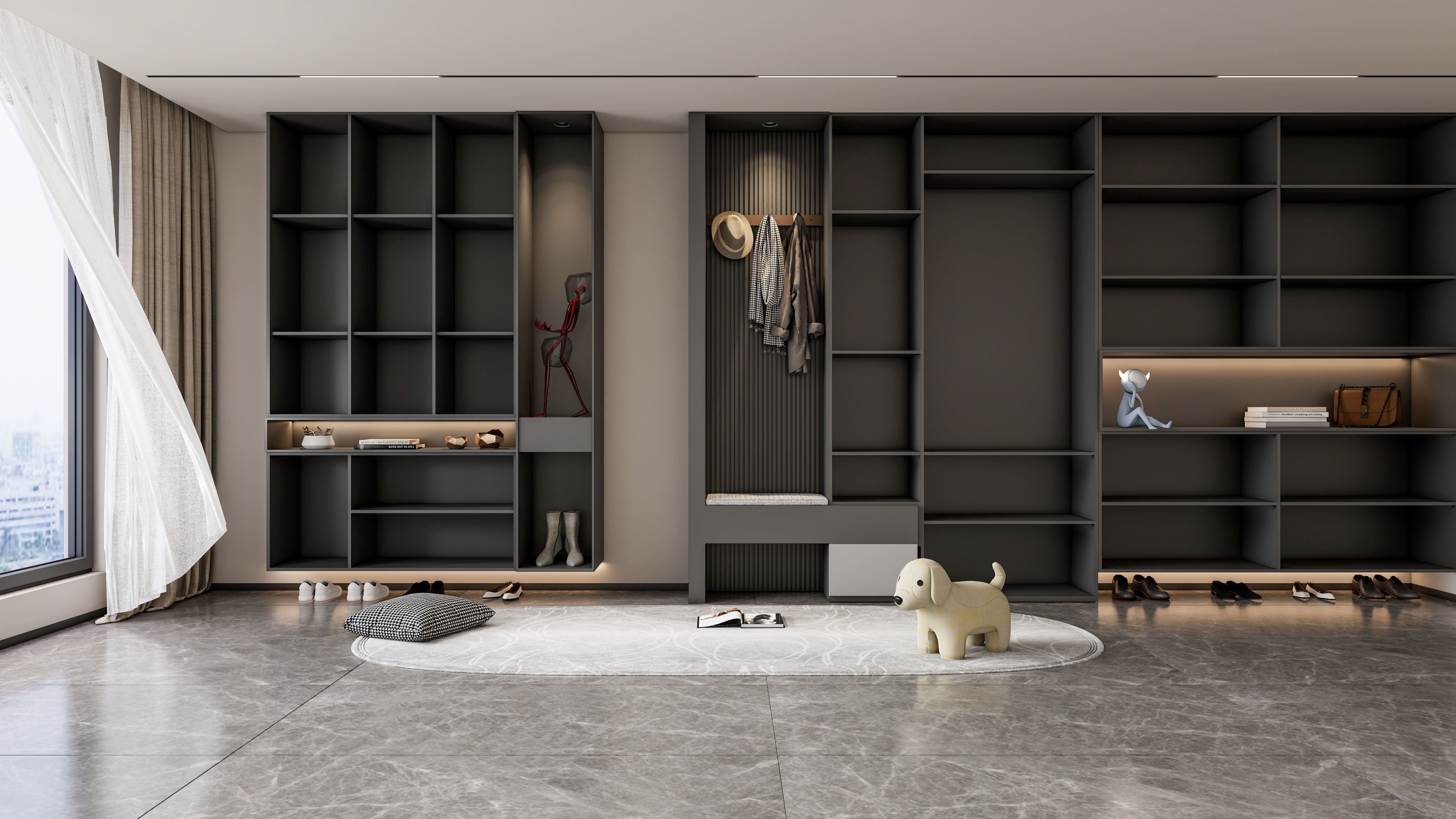 Entryway hallway entrance hall corridor  furniture 3 3D model_1