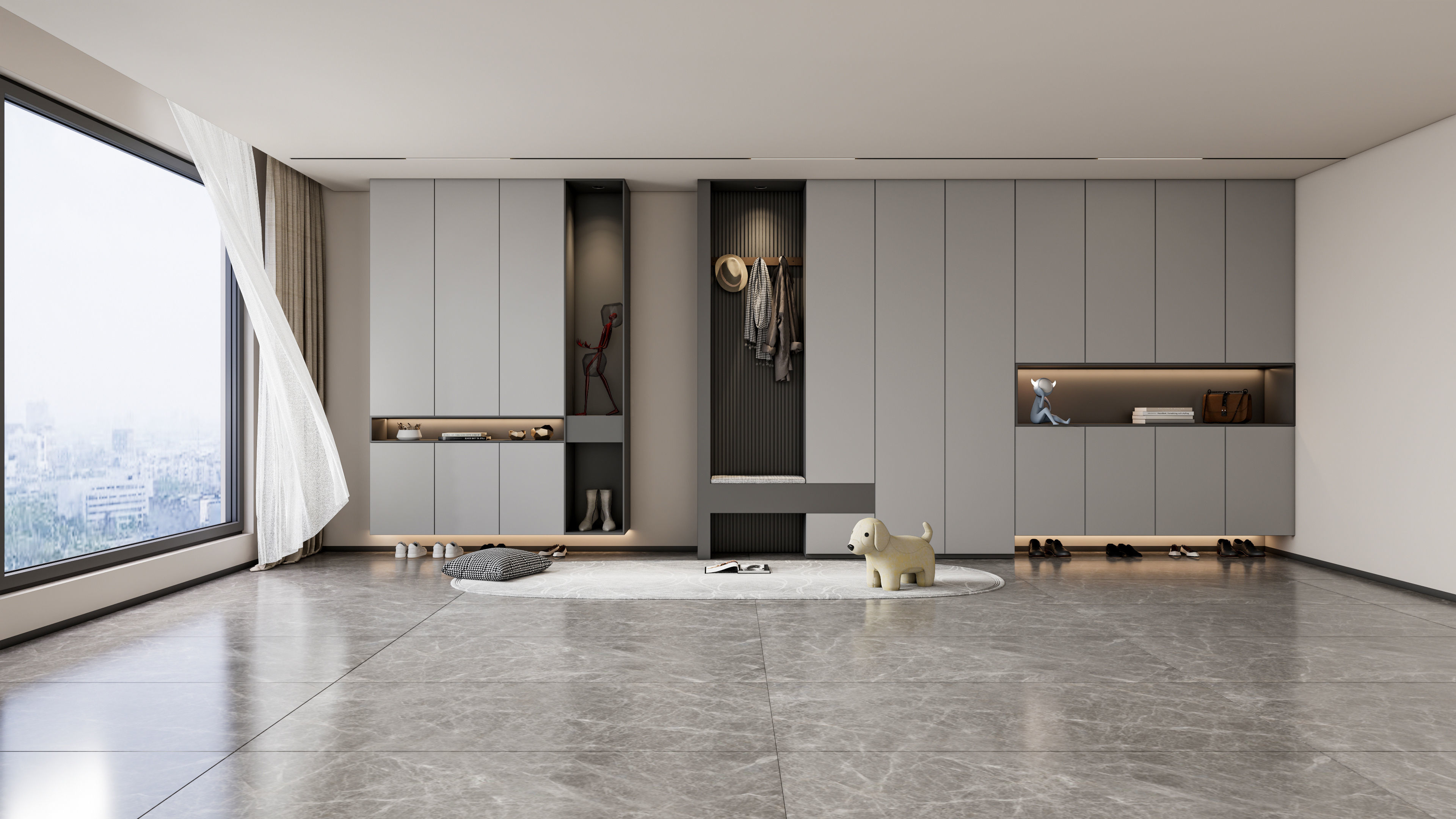 Entryway hallway entrance hall corridor  furniture 3 3D model_7