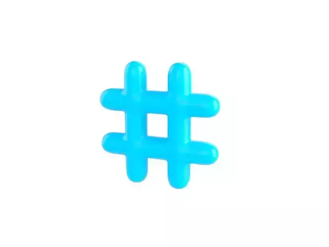 Hash Symbol 3D model