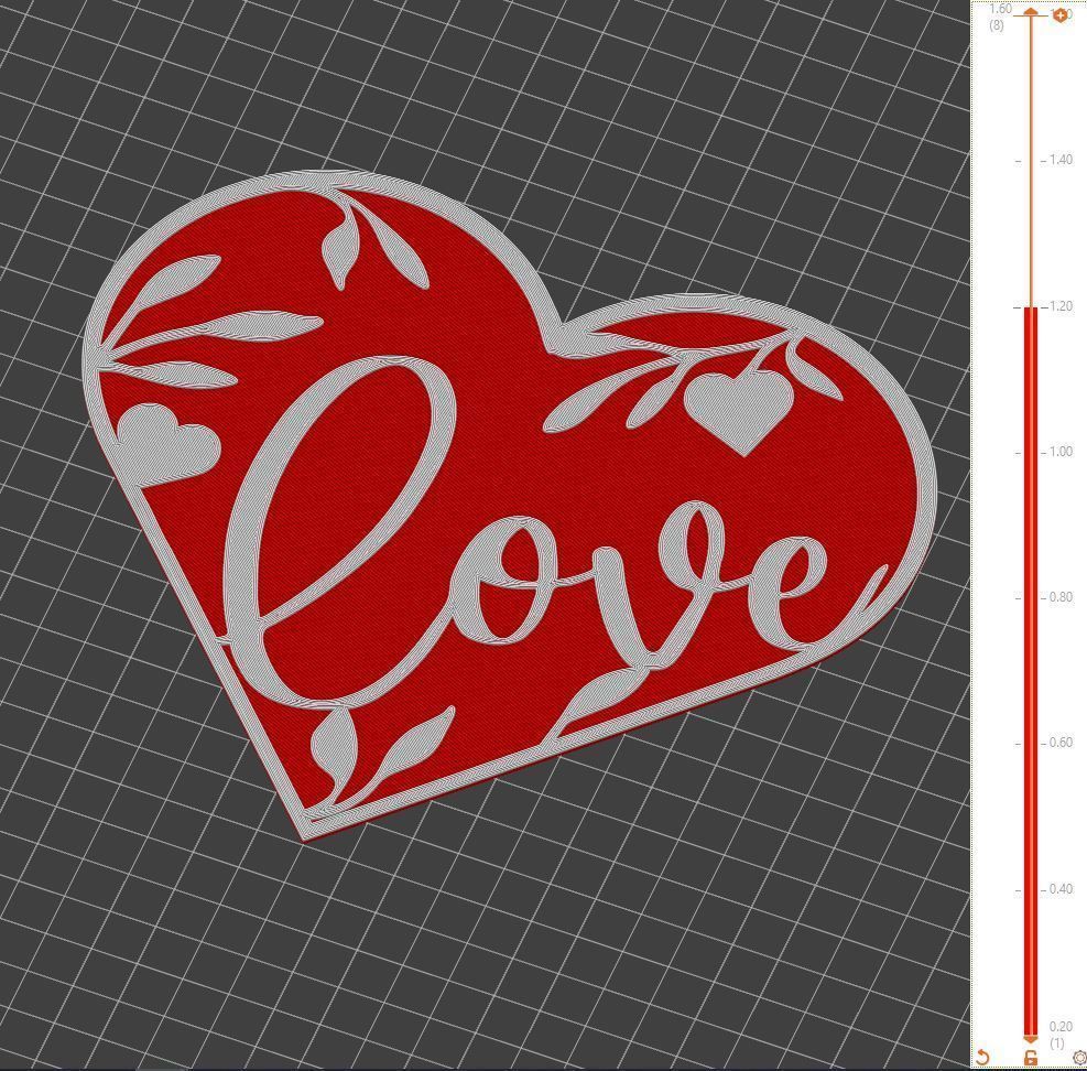 Valentines Day heart ornament gift for your loved one 3D print model_1