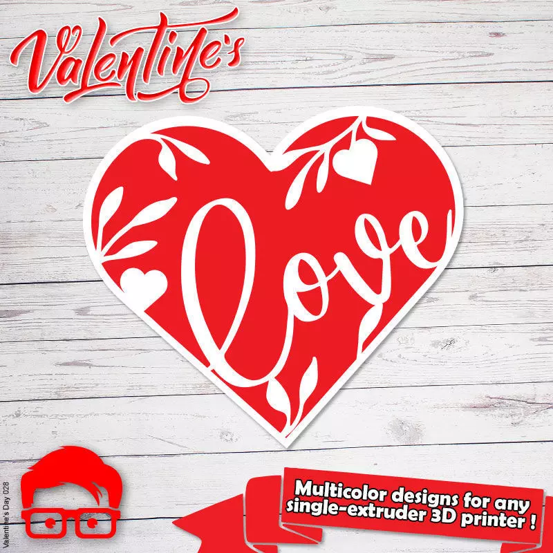 Valentines Day heart ornament gift for your loved one 3D print model_0