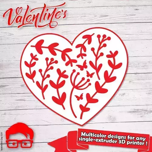 Valentines Day heart ornament gift for your loved one 3D print model