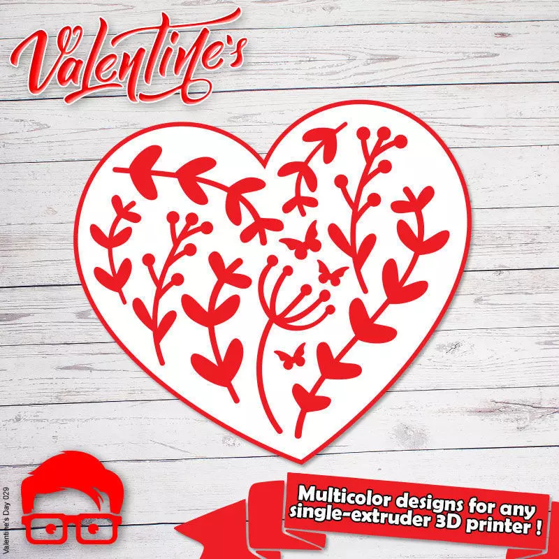 Valentines Day heart ornament gift for your loved one 3D print model