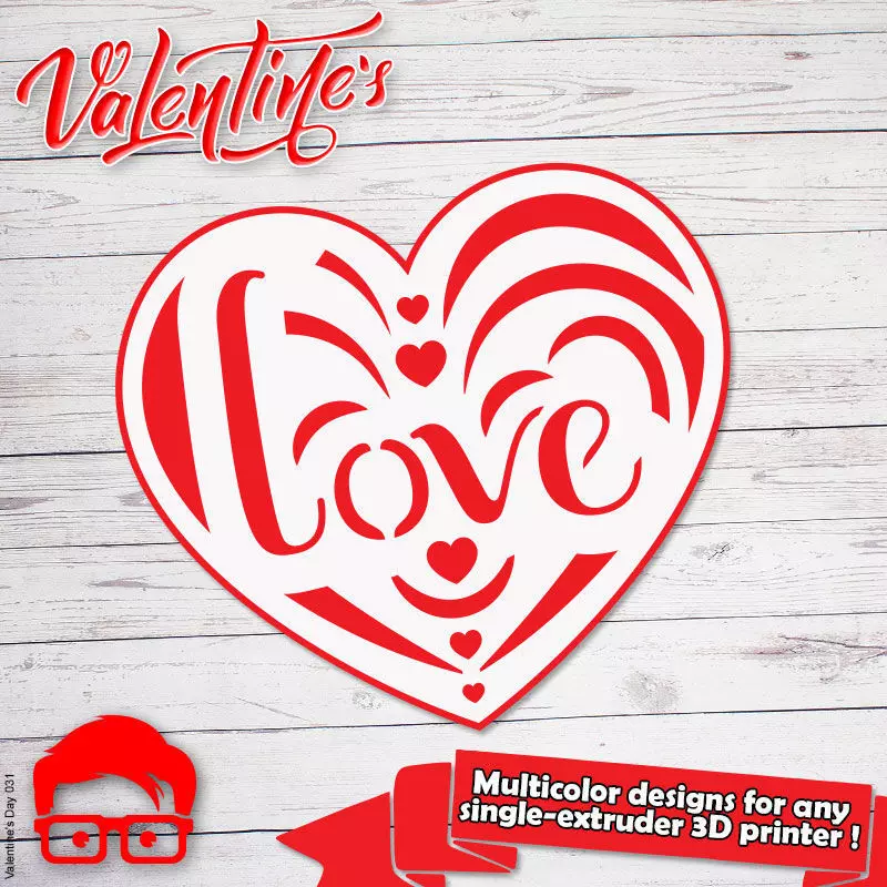 Valentines Day heart ornament gift for your loved one 3D print model