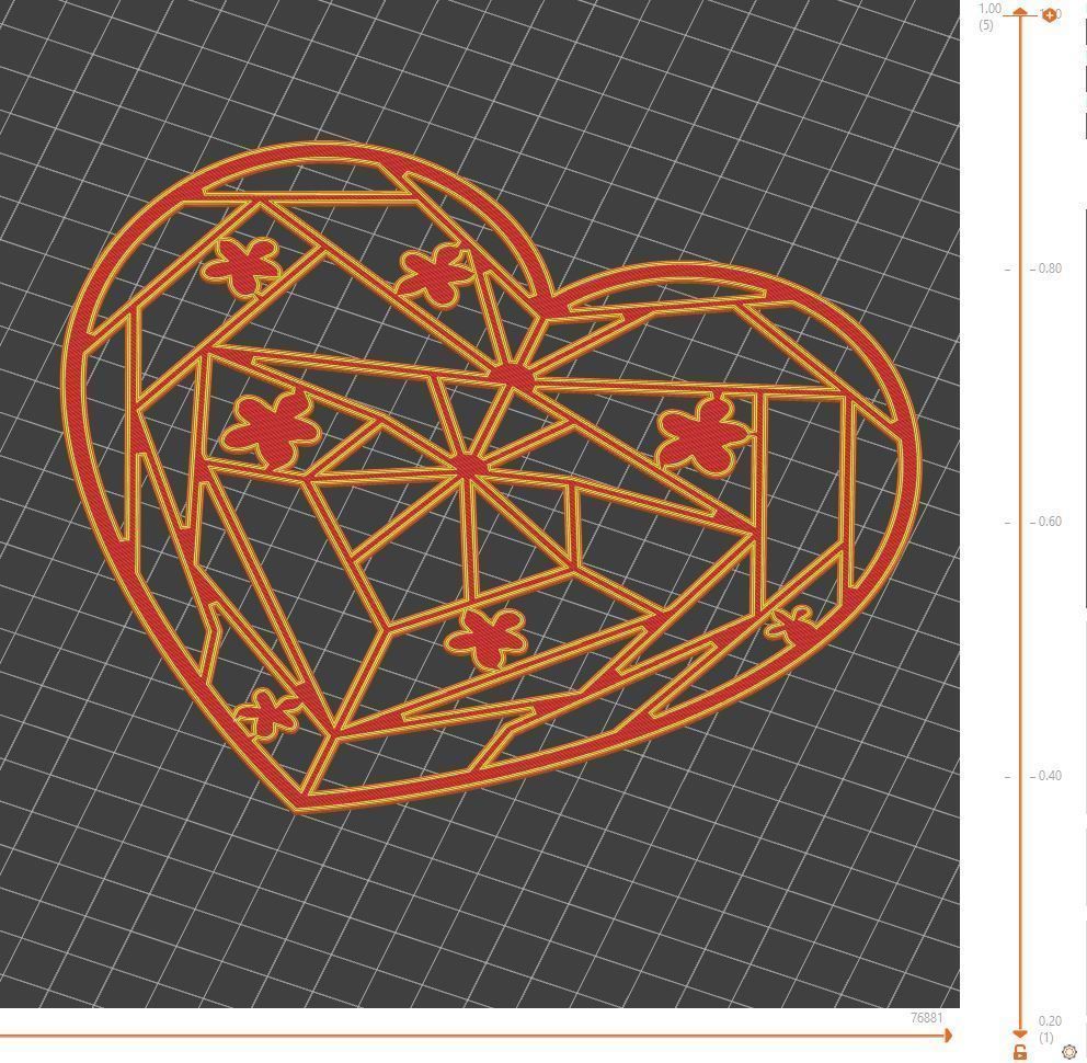 Valentines Day heart ornament gift for your loved one 3D print model_1