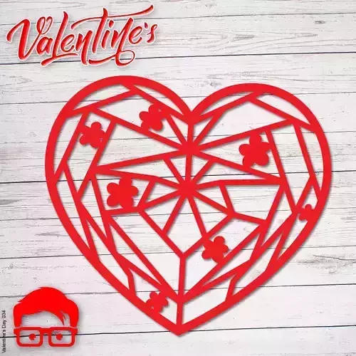 Valentines Day heart ornament gift for your loved one 3D print model