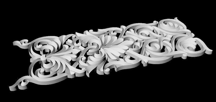 Central decor ornament for furniture 3D model_3