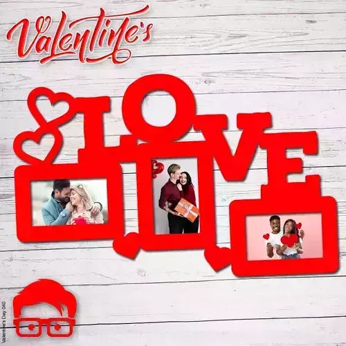Valentines Day love photoframe unique gift for your loved one 3D print model