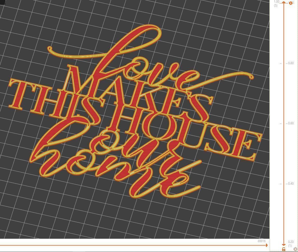 Valentines Day ornament Love Makes This House Our Home 3D print model_1