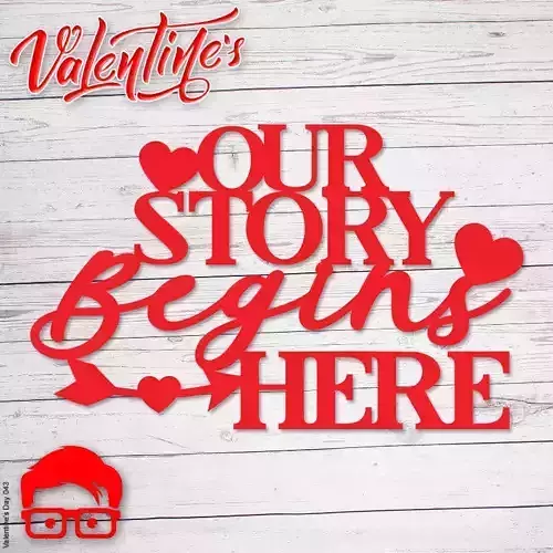 Valentines Day ornament Our story begins here 3D print model