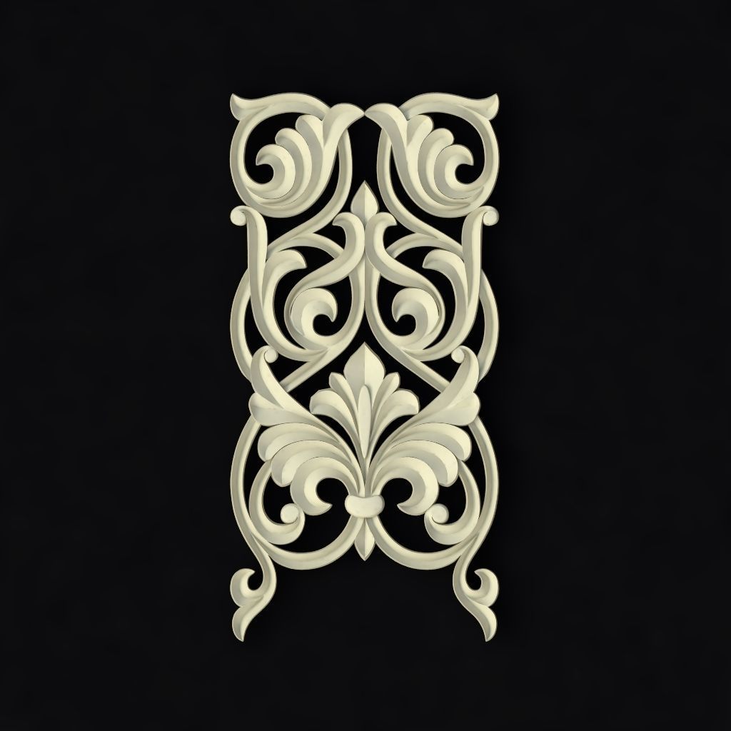 Central decor ornament for furniture 3D model_1