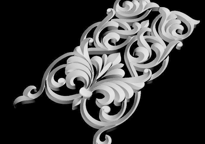 Central decor ornament for furniture 3D model_3