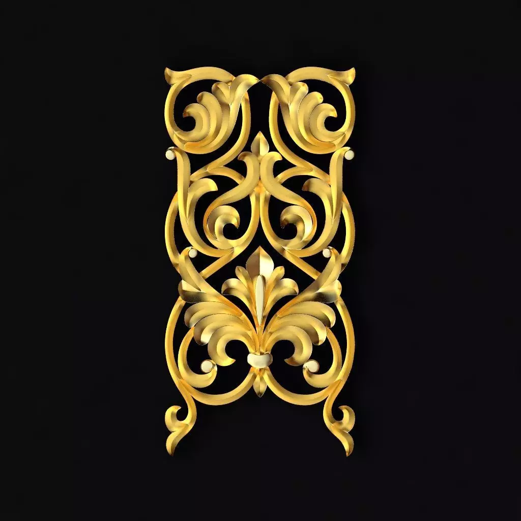 Central decor ornament for furniture 3D model_0