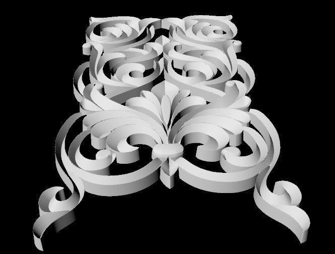 Central decor ornament for furniture 3D model_4