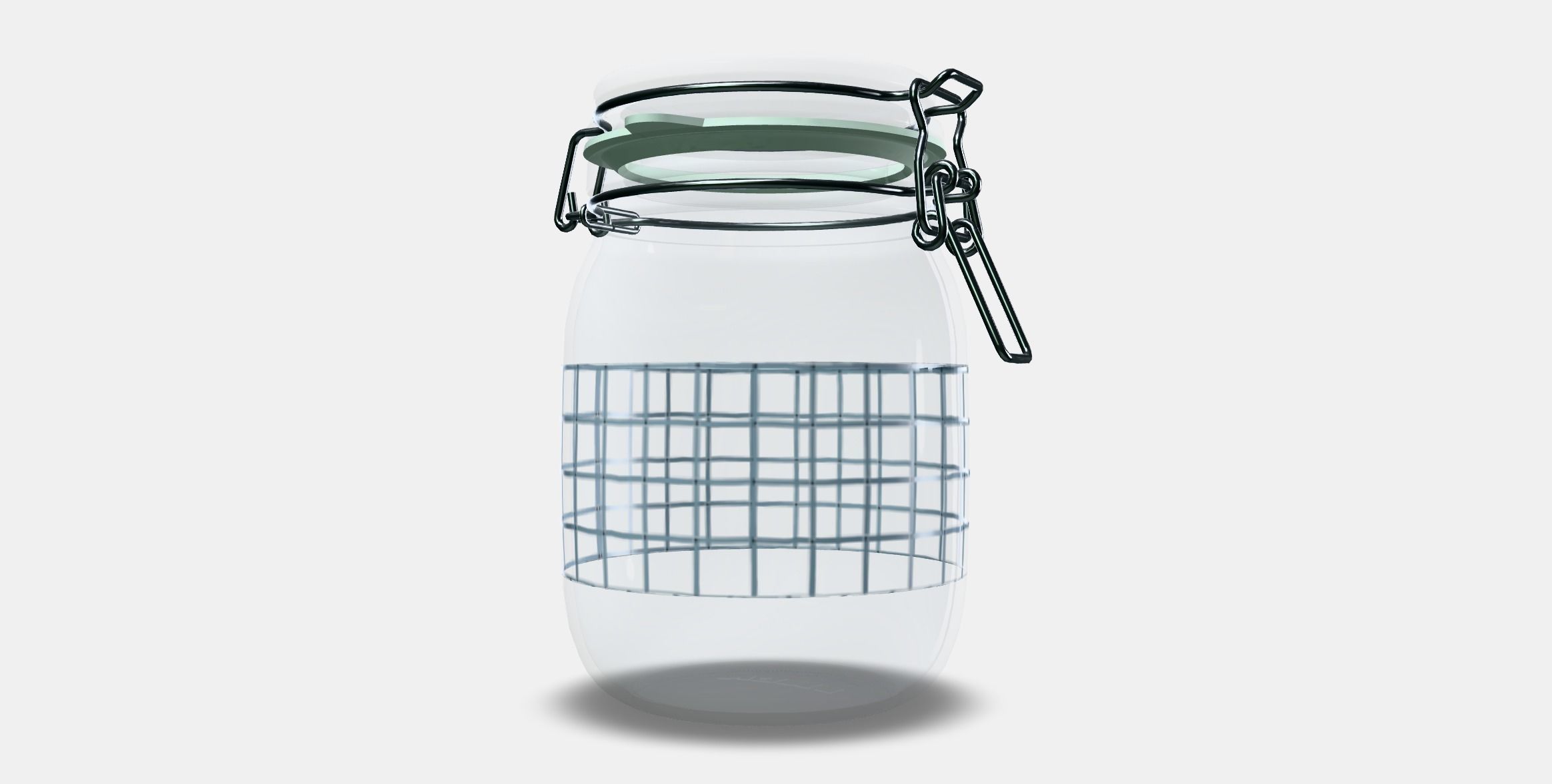 KORKEN Jar with lid 1 Low-poly 3D model_12