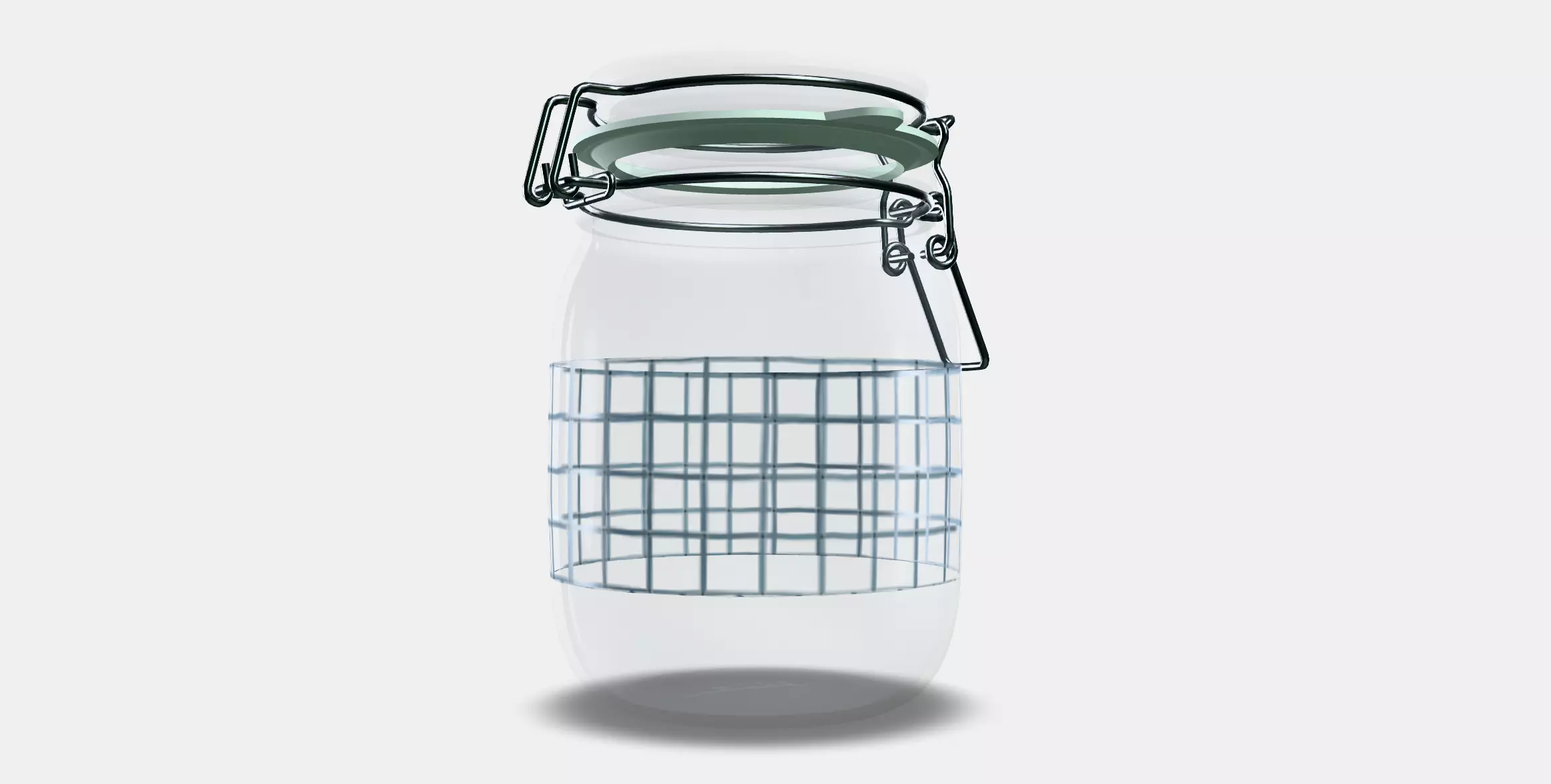KORKEN Jar with lid 1 Low-poly 3D model_0
