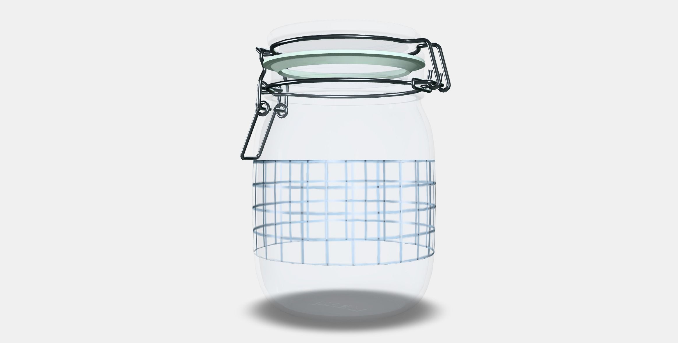 KORKEN Jar with lid 1 Low-poly 3D model_6