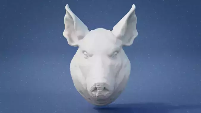 Pig Head Wall Mount 3D print model