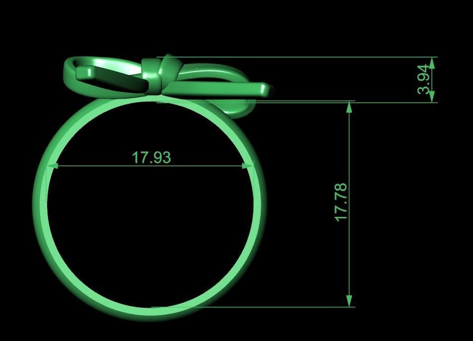 BOW TIE RING 3D print model_8