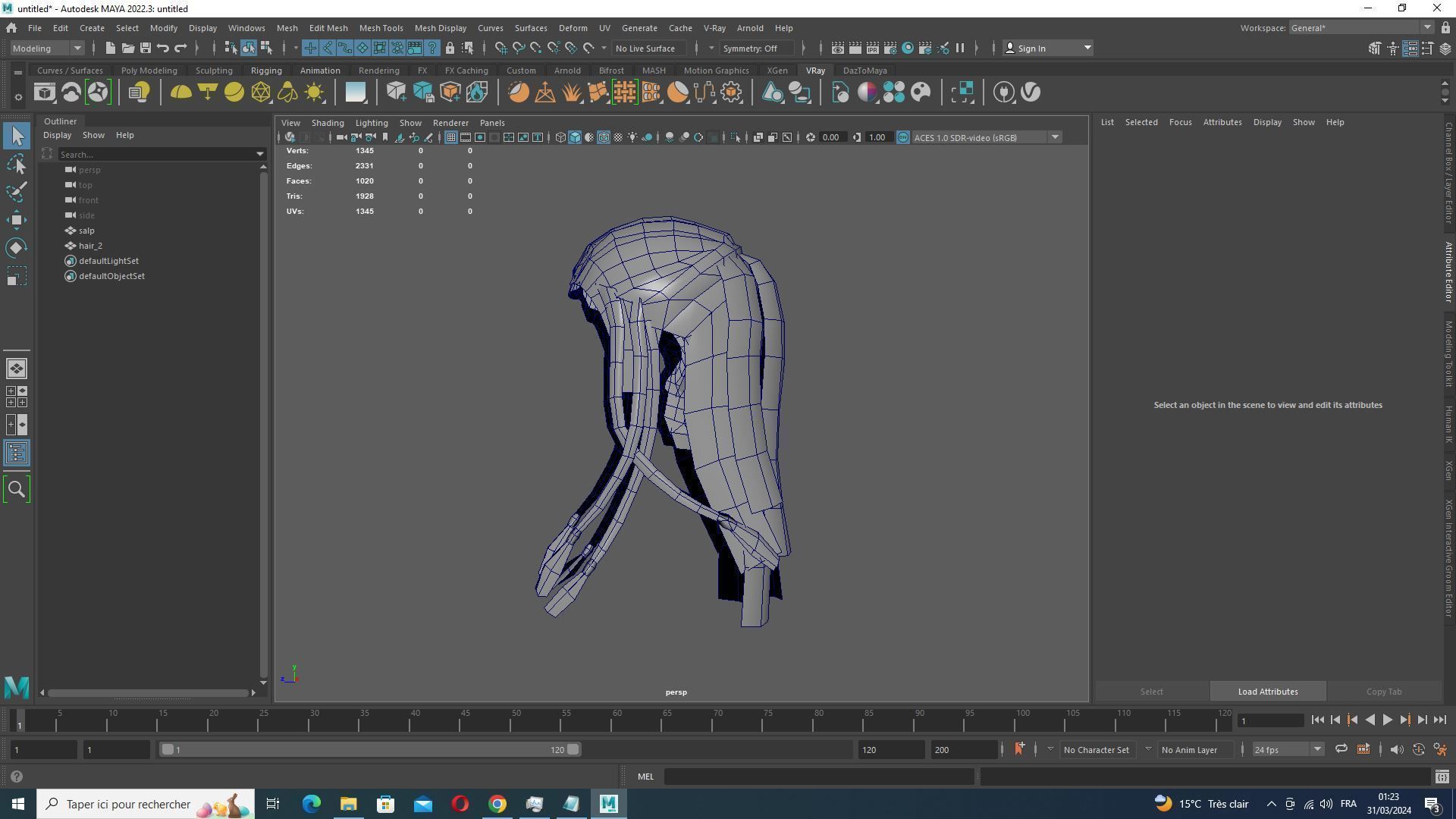 Female Dreadlocks Hair  Low-poly 3D model_12