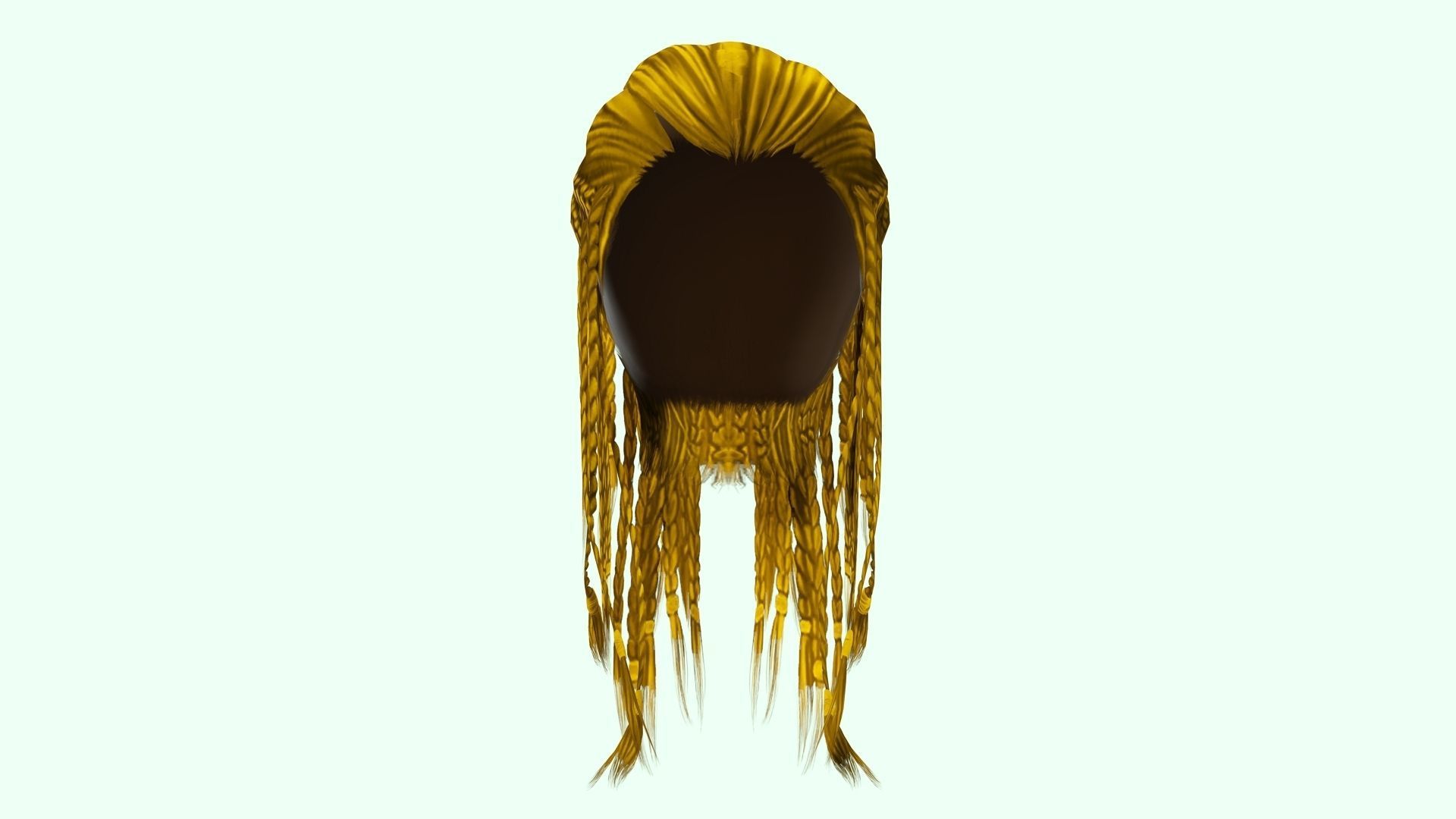 Female Dreadlocks Hair  Low-poly 3D model_9