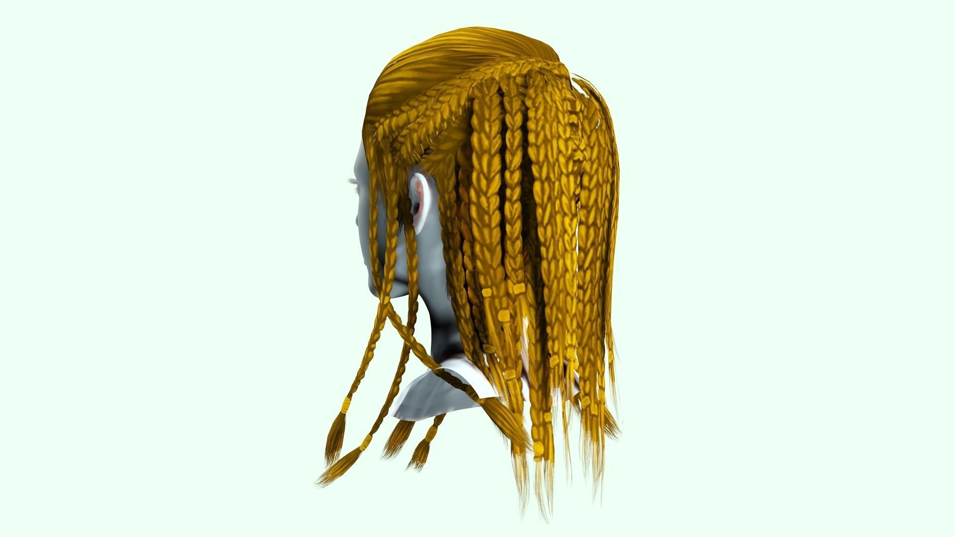 Female Dreadlocks Hair  Low-poly 3D model_5