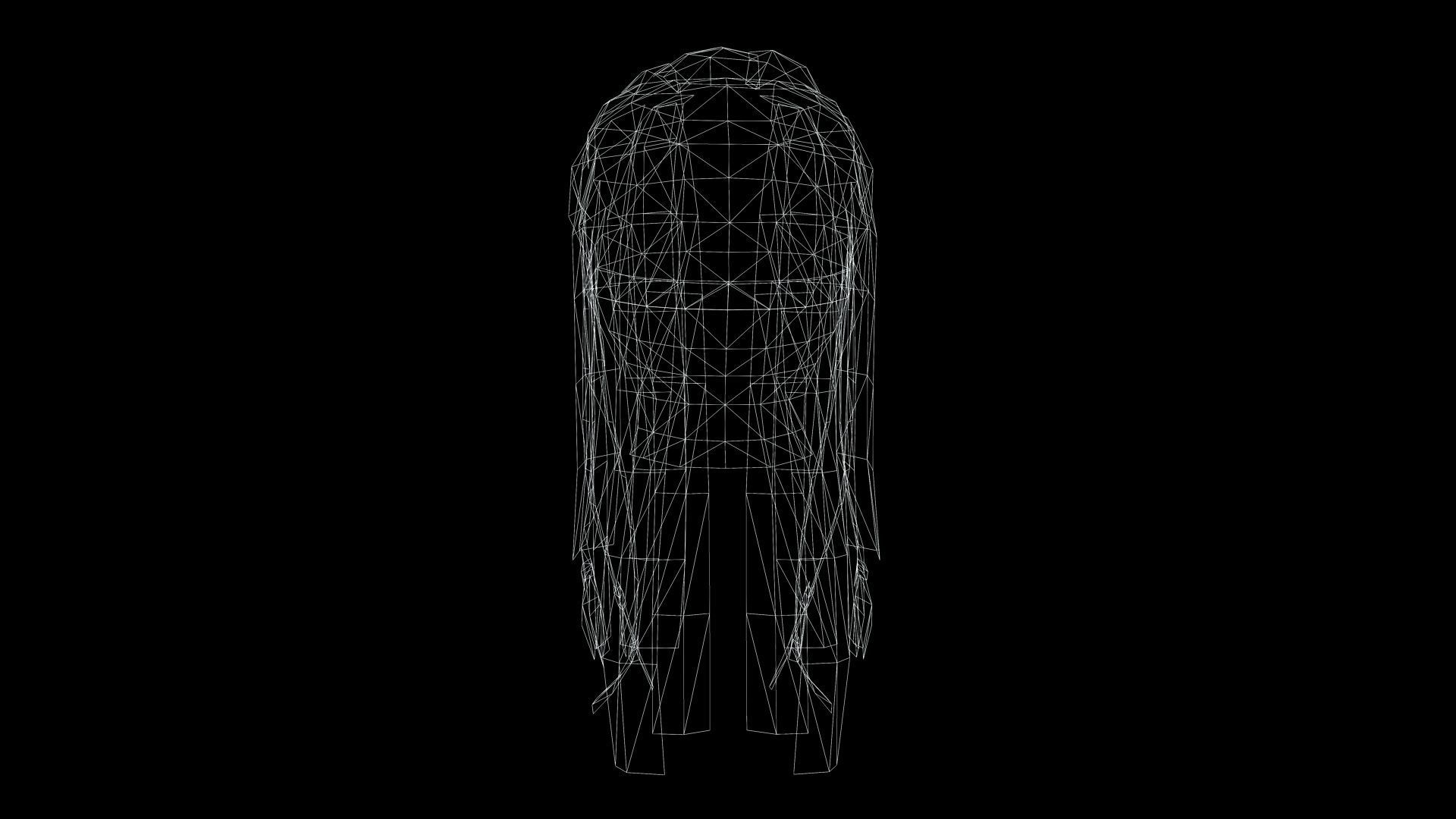 Female Dreadlocks Hair  Low-poly 3D model_10