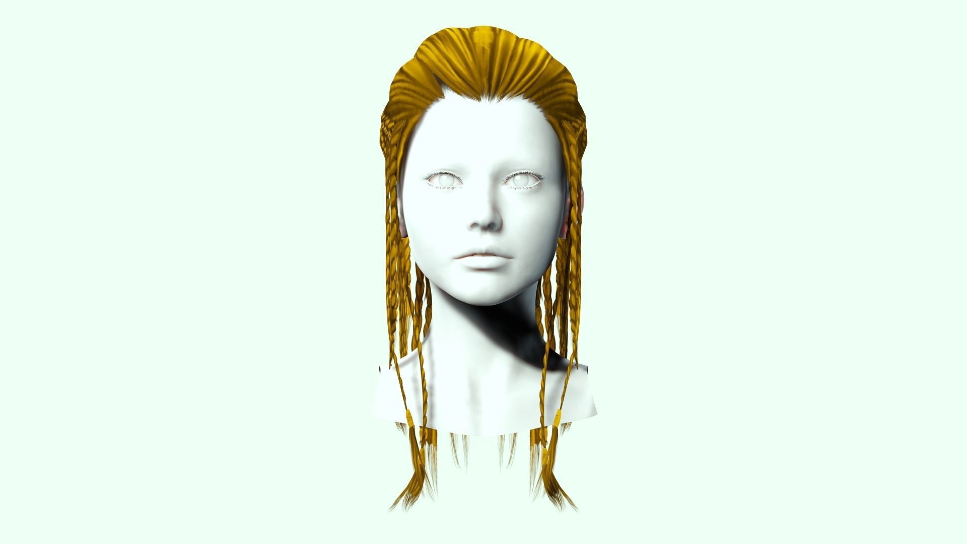 Female Dreadlocks Hair  Low-poly 3D model_2
