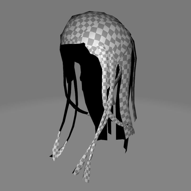 Female Dreadlocks Hair  Low-poly 3D model_14