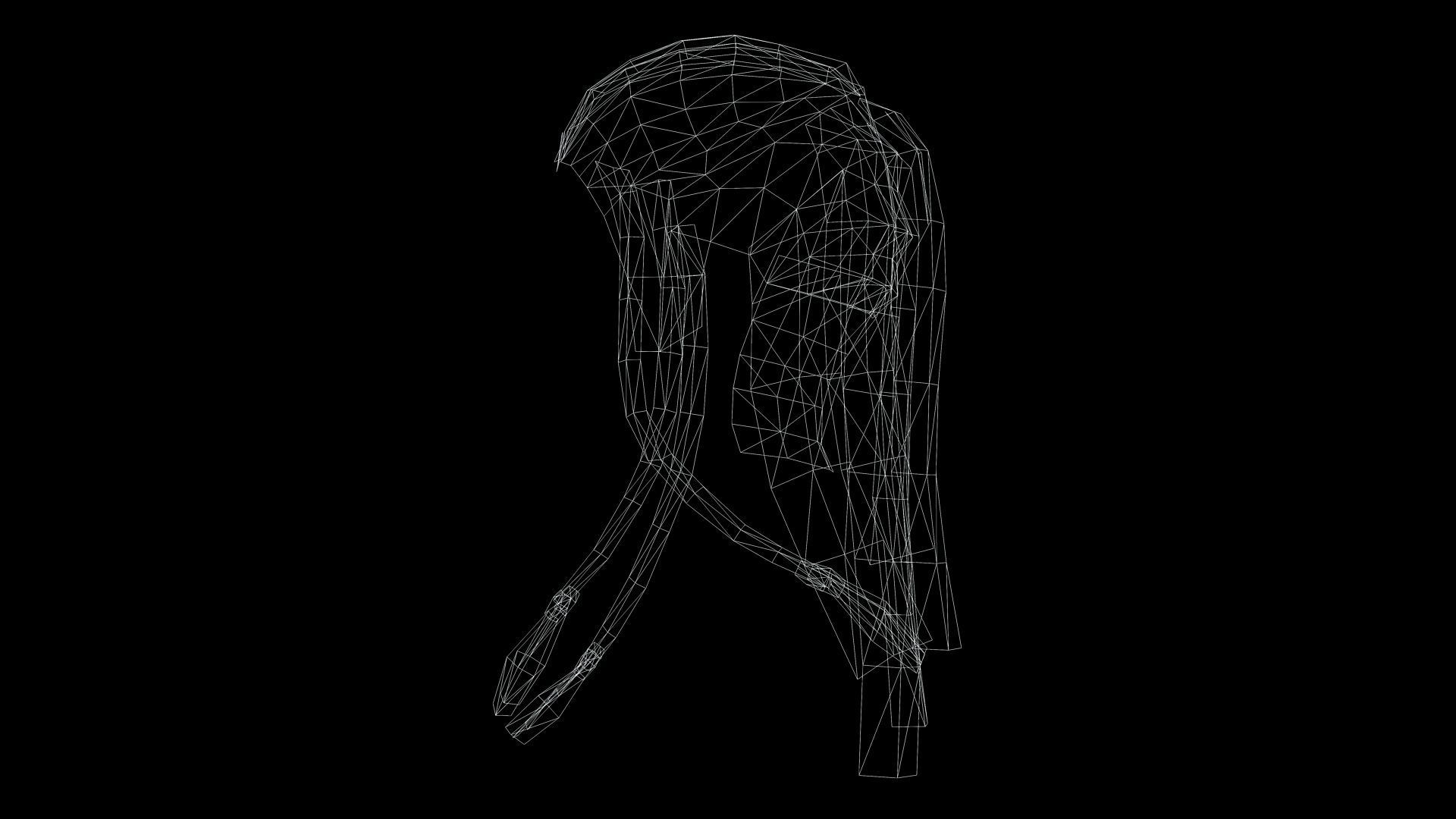 Female Dreadlocks Hair  Low-poly 3D model_11