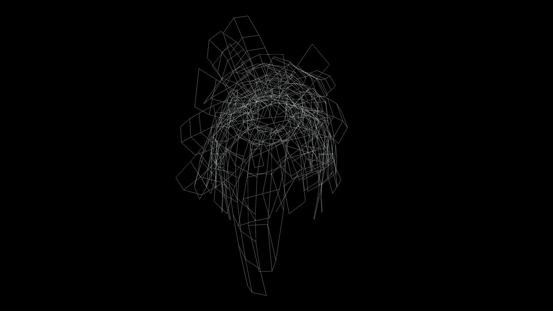 Female Hair  - High Ponytail Low-poly 3D model_11