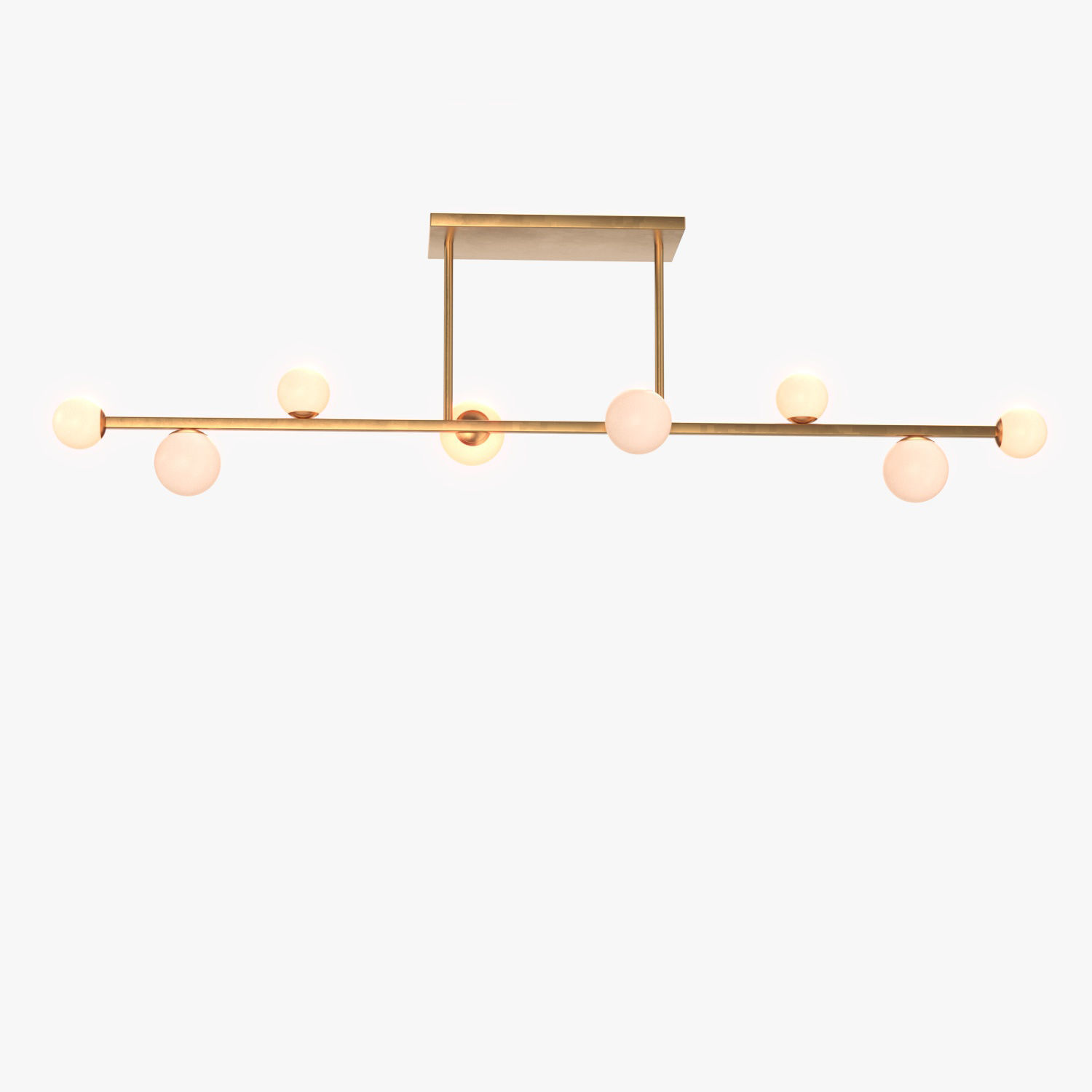 8 Lights Globe Linear Chandelier Light Fixture PBR 3D model_4