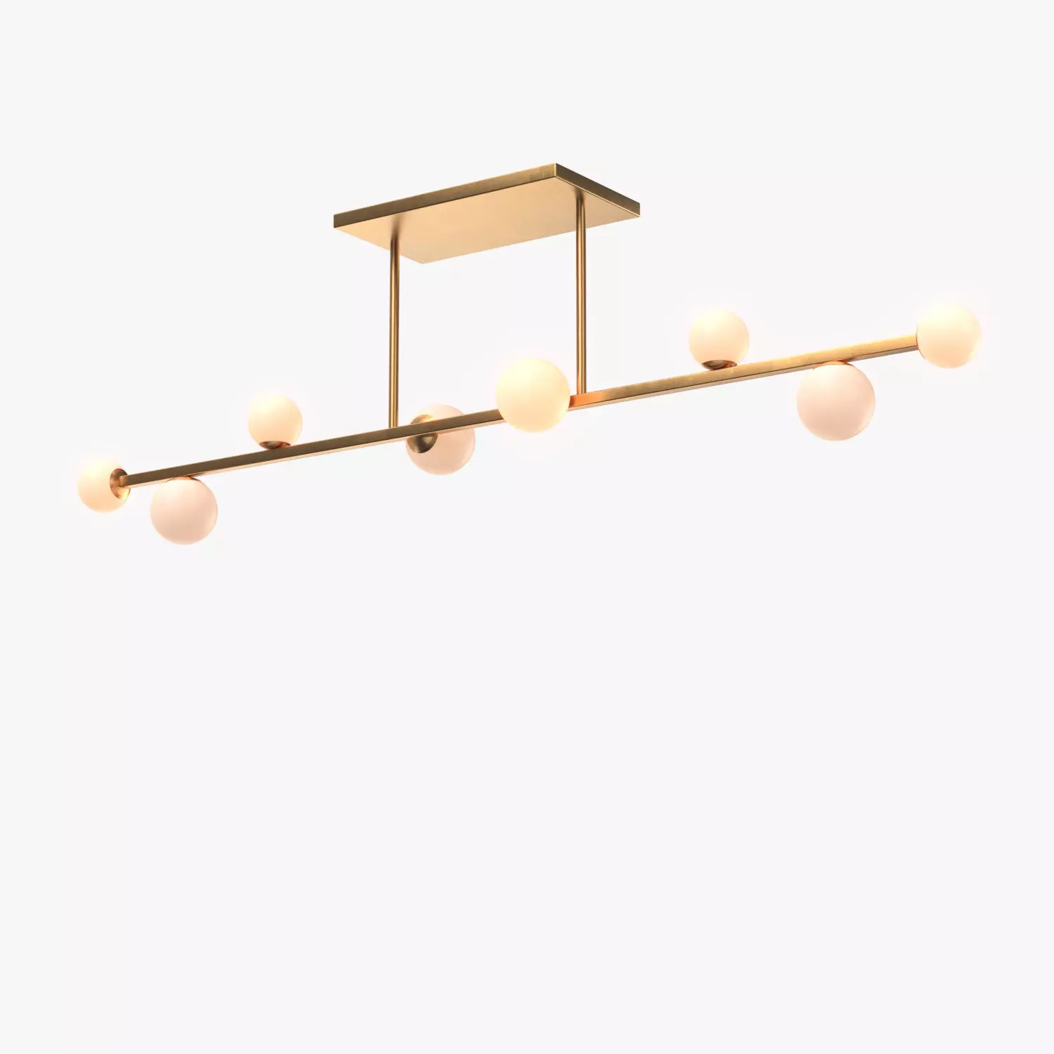 8 Lights Globe Linear Chandelier Light Fixture PBR 3D model_0