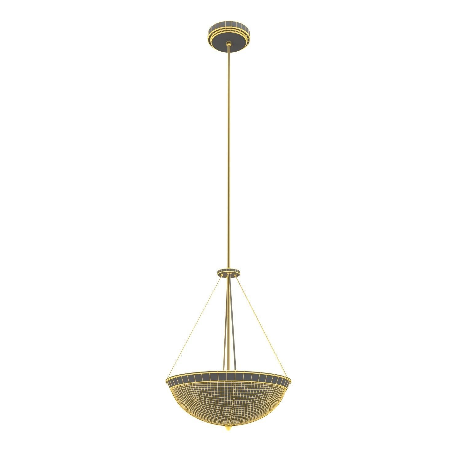 Antique Lobby Dome Light Pendant PBR 3D model_5