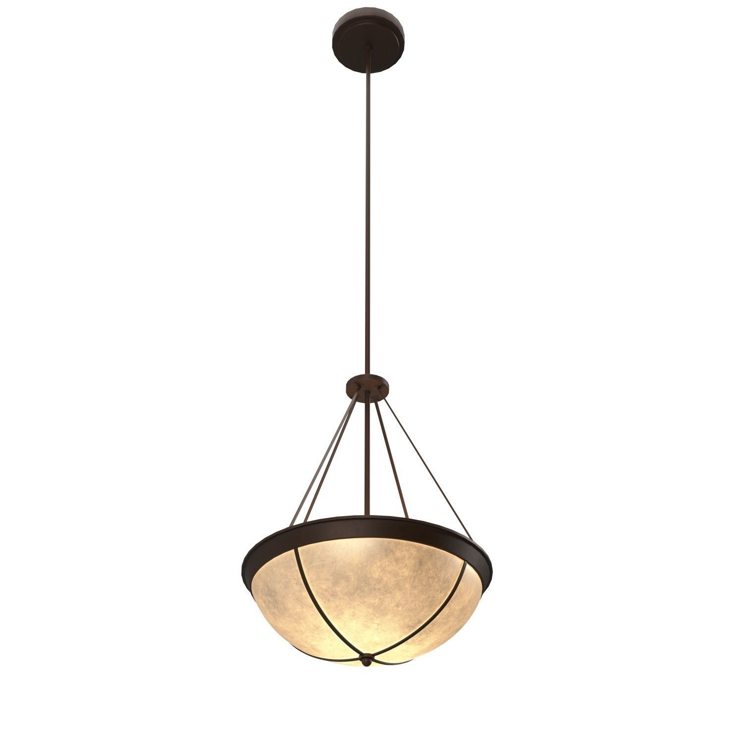 Antique Lobby Dome Light Pendant PBR 3D model_2
