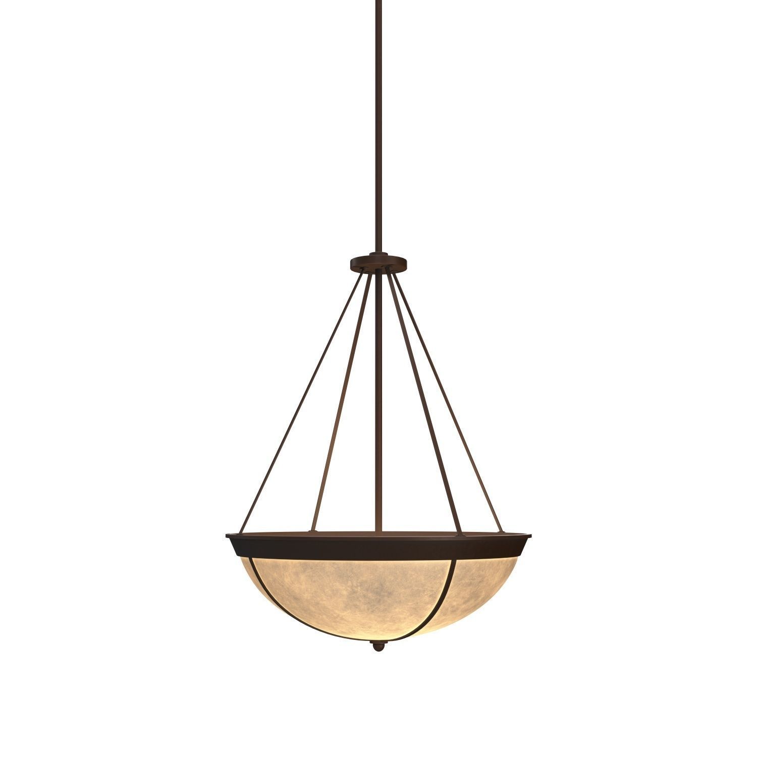 Antique Lobby Dome Light Pendant PBR 3D model_1