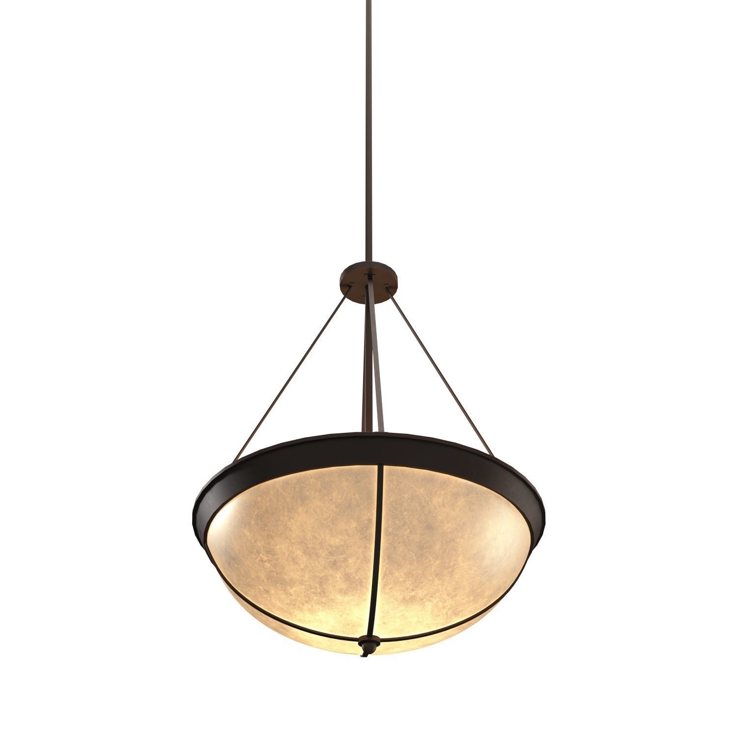 Antique Lobby Dome Light Pendant PBR 3D model_4