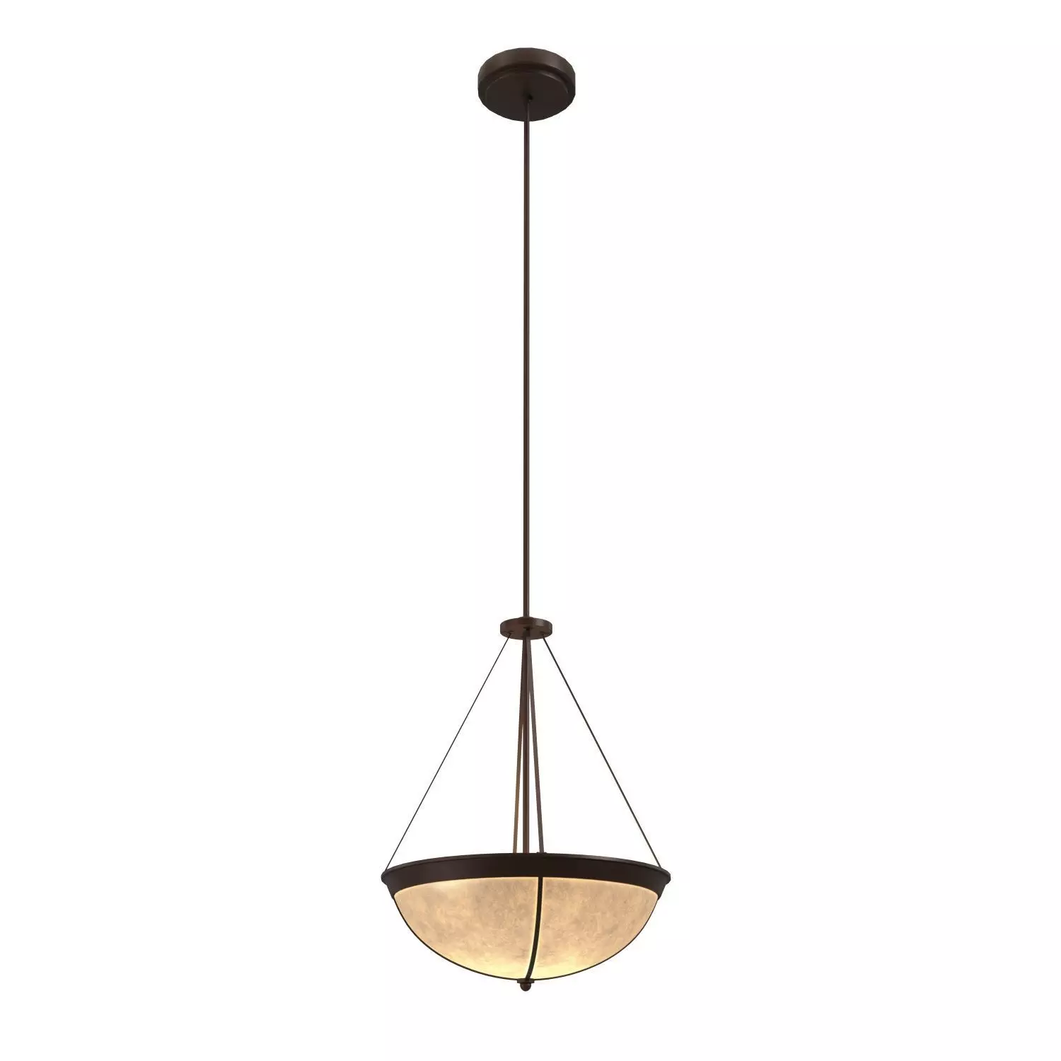 Antique Lobby Dome Light Pendant PBR 3D model_0