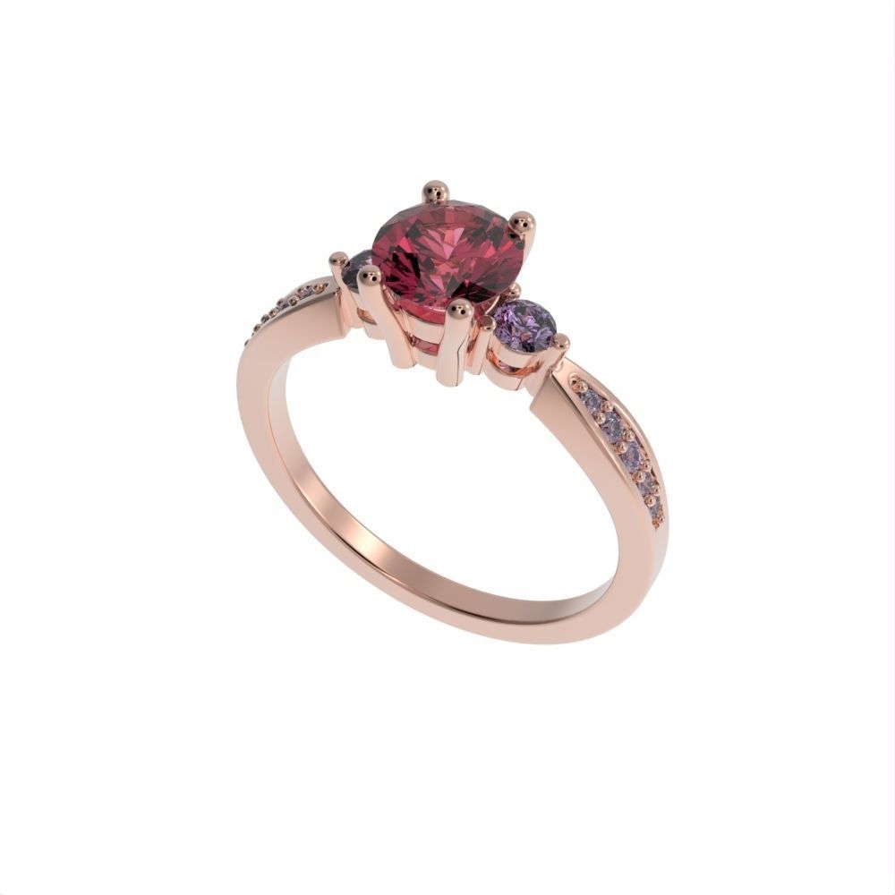 3 stone ring 3D print model_10